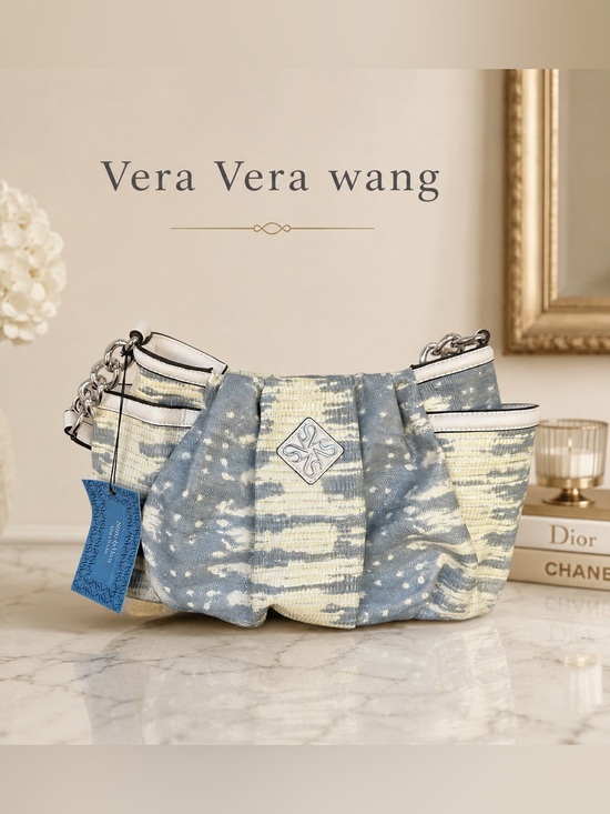 Vera Wang Handbags - Simply Vera Vera Wang Blue & Cream Tie-Dye Pleated Hobo Shoulder Bag